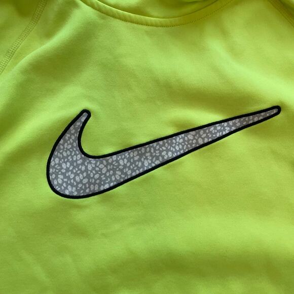 Nike Therma-FIT Neon Green Hoodie Size L Golf Fleece Pullover Sweatshirt - Picture 4 of 10